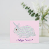 Happy Easter Plaid Bunny Rabbit Postcards (Standing Front)