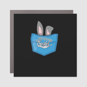 Happy Easter Pop Peeking Bunny Car Magnet