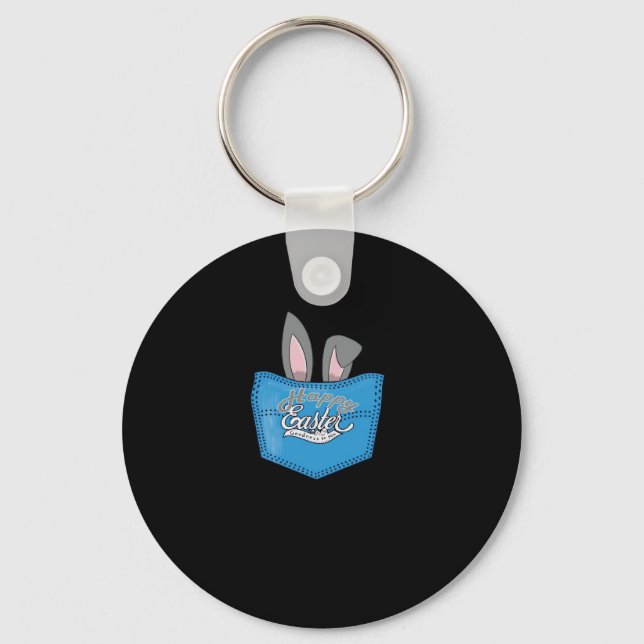 Happy Easter Pop Peeking Bunny Keychain (Front)