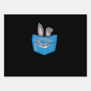 Happy Easter Pop Peeking Bunny Sign