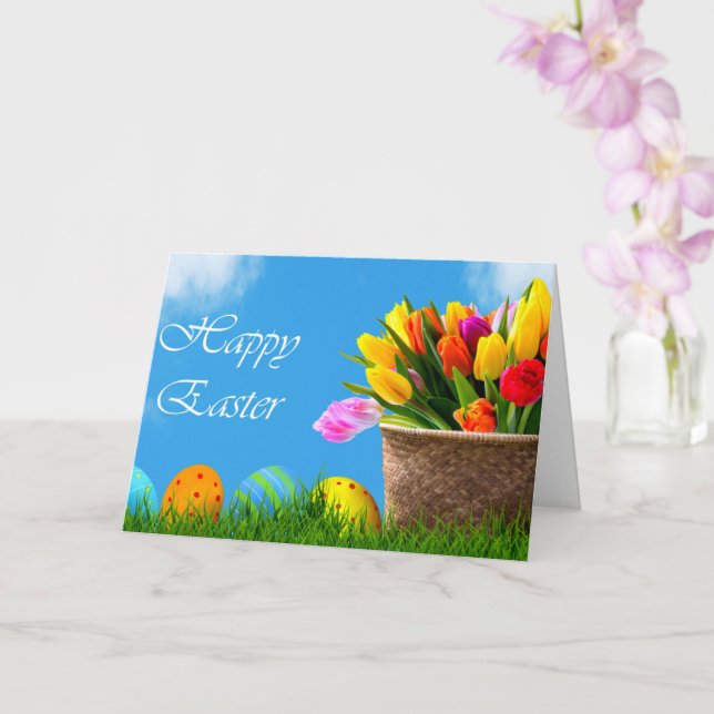 Happy Easter, popular design Card (Orchid)
