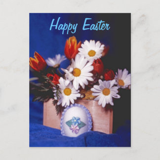 Happy Easter PostCard~Daisies & Tulips Holiday Postcard