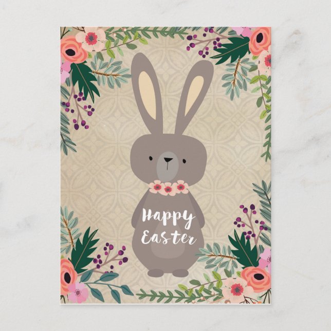 Happy Easter postcard easter bunny personalized (Front)
