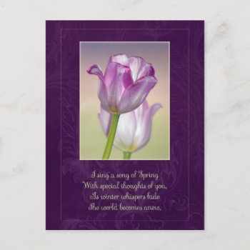 Happy Easter Postcard / Easter Tulips by SueshineStudio at Zazzle