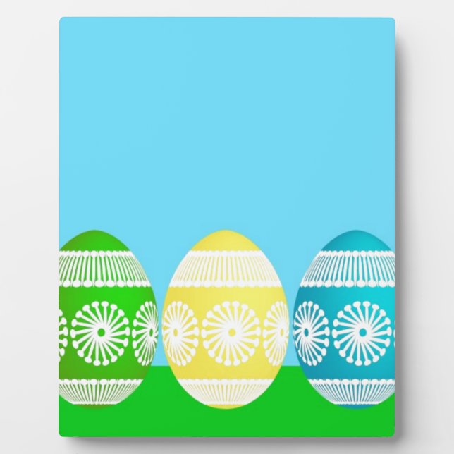 Happy Easter powder blue cute egg design Plaque (Front)