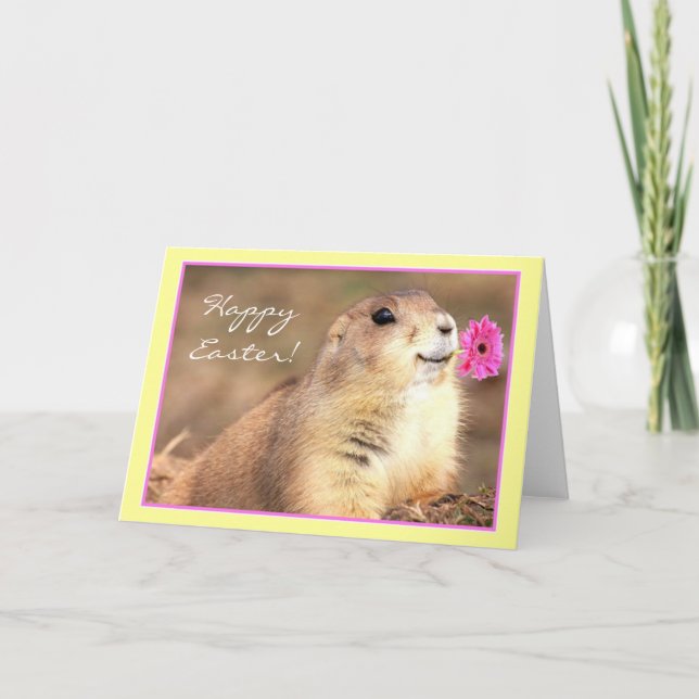 Happy Easter Prairie Dog greeting card (Front)