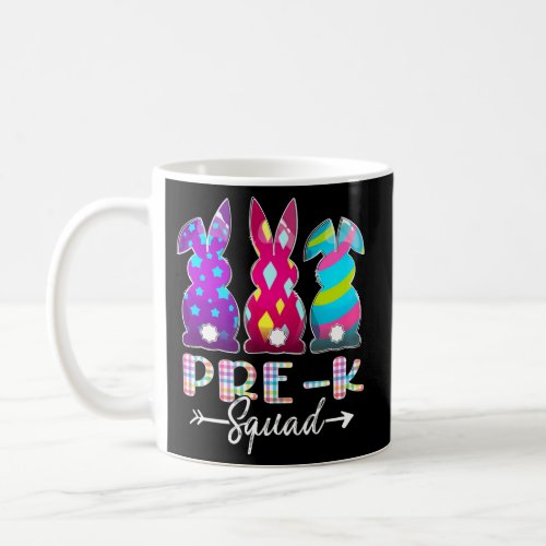 Happy Easter Pre_K Squad Three Bunny Easter Day Coffee Mug