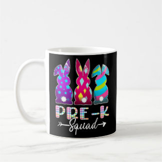 Happy Easter Pre-K Squad Three Bunny Easter Day Coffee Mug