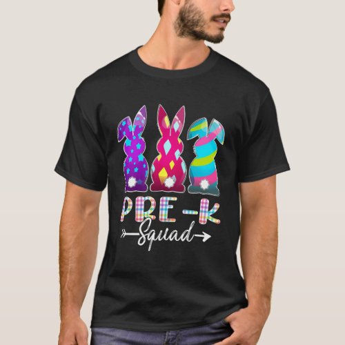 Happy Easter Pre_K Squad Three Bunny Easter Day T_Shirt