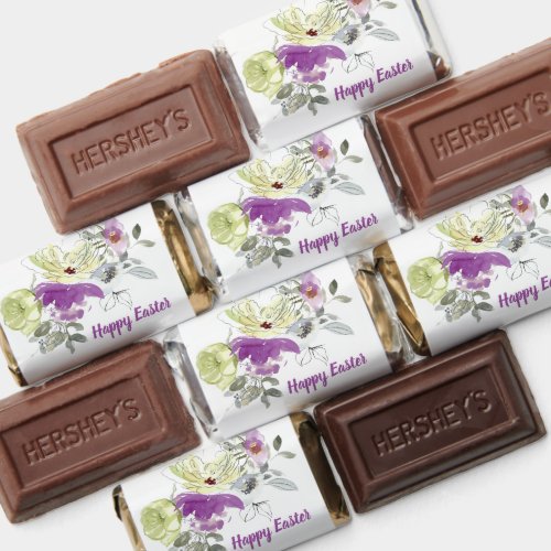 Happy Easter Purple and Cream floral  Hersheys Miniatures