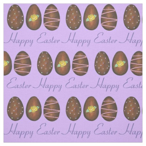 Happy Easter Purple Buttercream Egg Candy Fabric