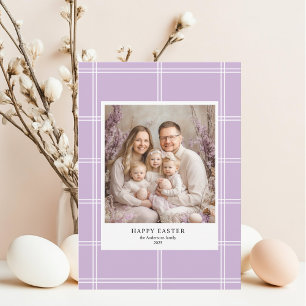 "Happy Easter Purple Family Photo  Invitation