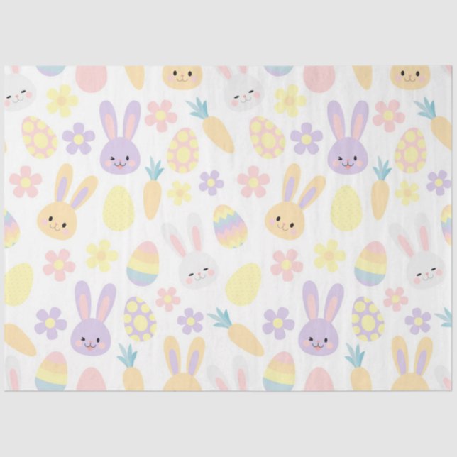 Happy Easter Purple Rabbit Tissue Paper (Front)