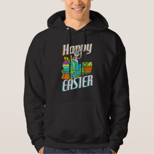 Happy Easter Rabbit Bunny Egg Hunting Train Basket Hoodie
