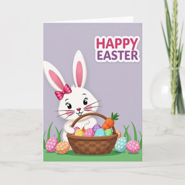 Happy Easter Rabbit Egg Card (Front)