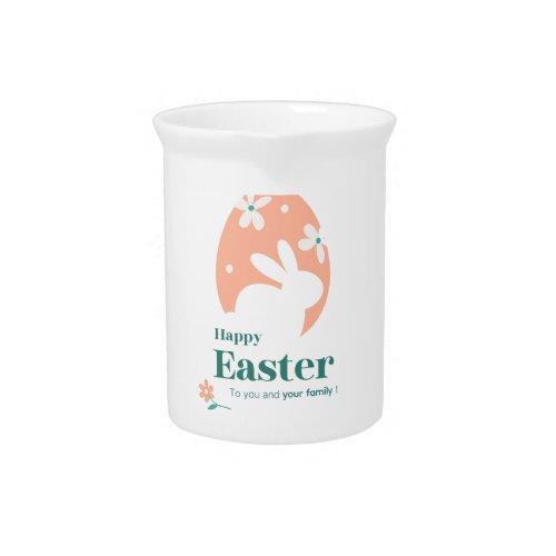 Happy Easter – Rabbit & Egg Floral Design Beverage Pitcher