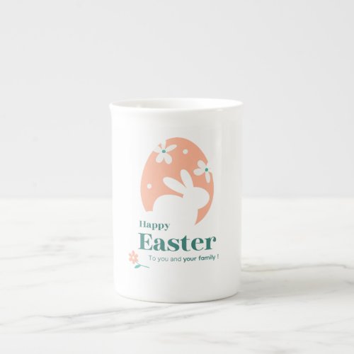 Happy Easter – Rabbit & Egg Floral Design Bone China Mug