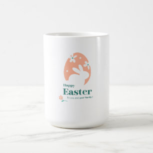Happy Easter – Rabbit & Egg Floral Design Coffee Mug