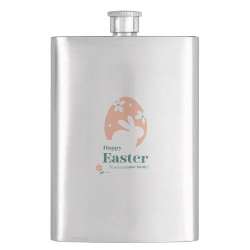 Happy Easter – Rabbit & Egg Floral Design Flask