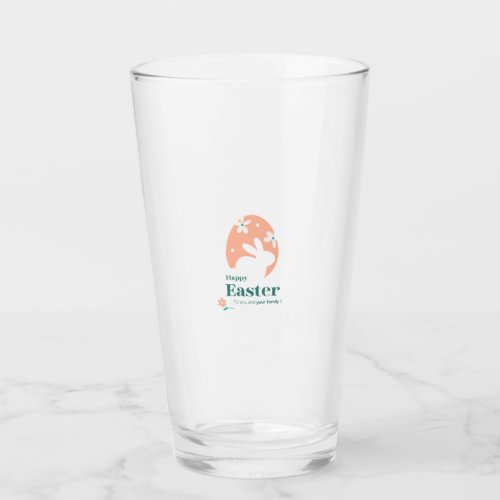 Happy Easter – Rabbit & Egg Floral Design Glass