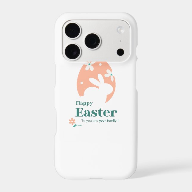 Happy Easter – Rabbit & Egg Floral Design Iphone Case (Back)