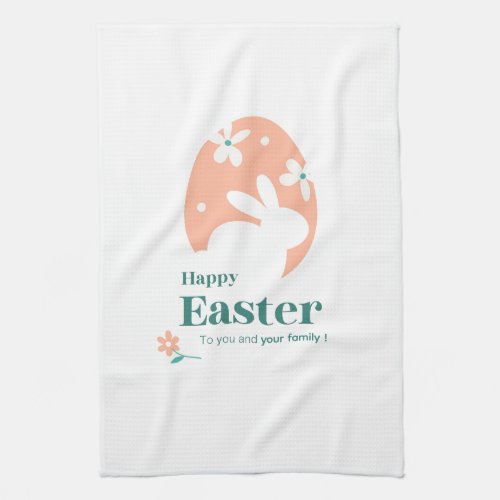 Happy Easter – Rabbit & Egg Floral Design Kitchen Towel
