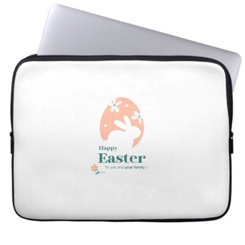 Happy Easter – Rabbit & Egg Floral Design Laptop Sleeve