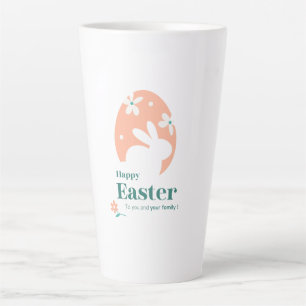 Happy Easter – Rabbit & Egg Floral Design Latte Mug
