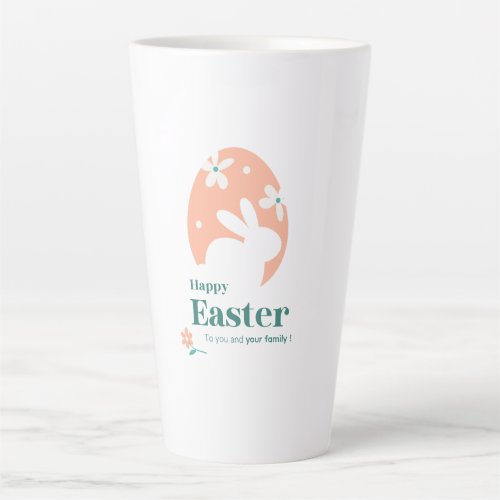 Happy Easter – Rabbit & Egg Floral Design Latte Mug