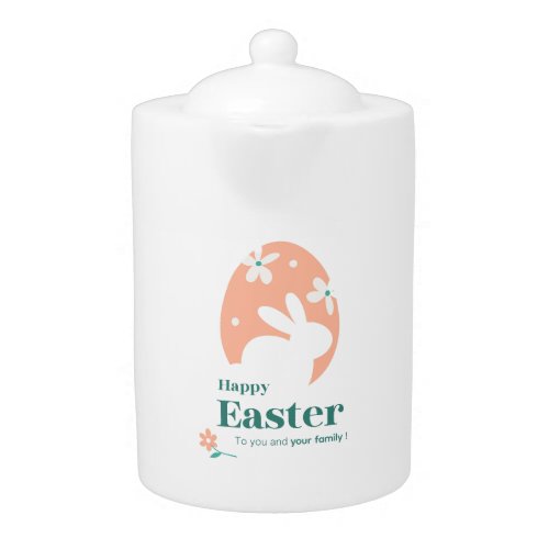 Happy Easter – Rabbit & Egg Floral Design Teapot