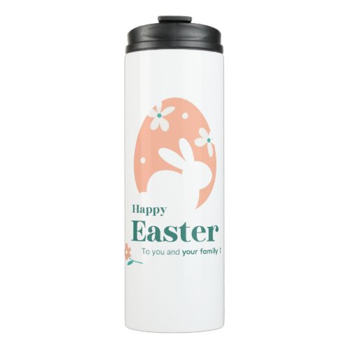 Happy Easter – Rabbit & Egg Floral Design Thermal Tumbler