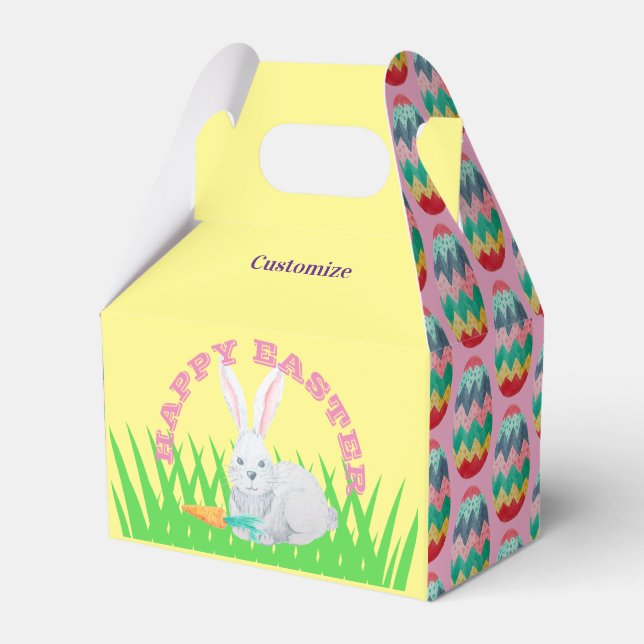 Happy Easter Rabbit Favor Box (Front Side)