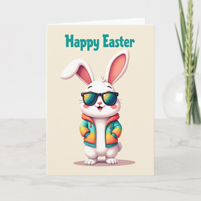 Happy Easter Rabbit Friend Card (Front)