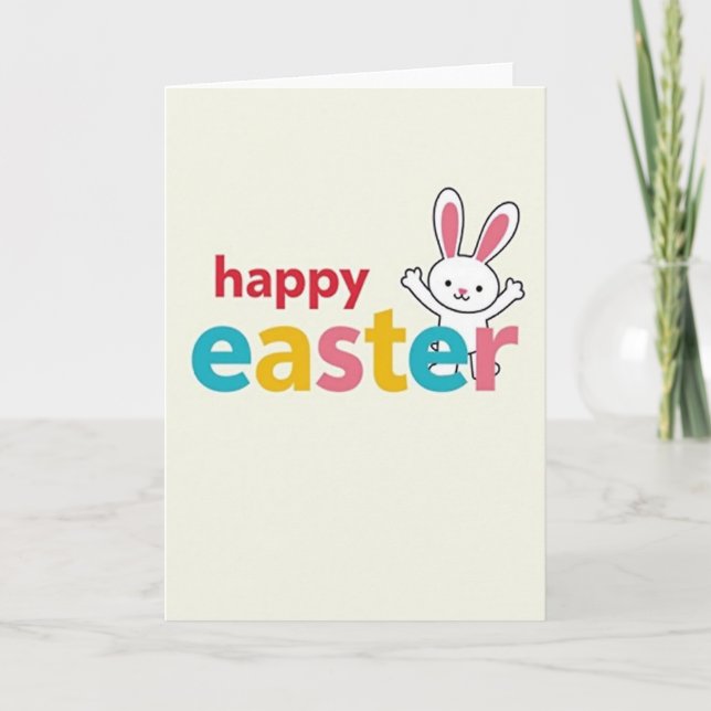 Happy Easter Rabbit Graphic Card (Front)