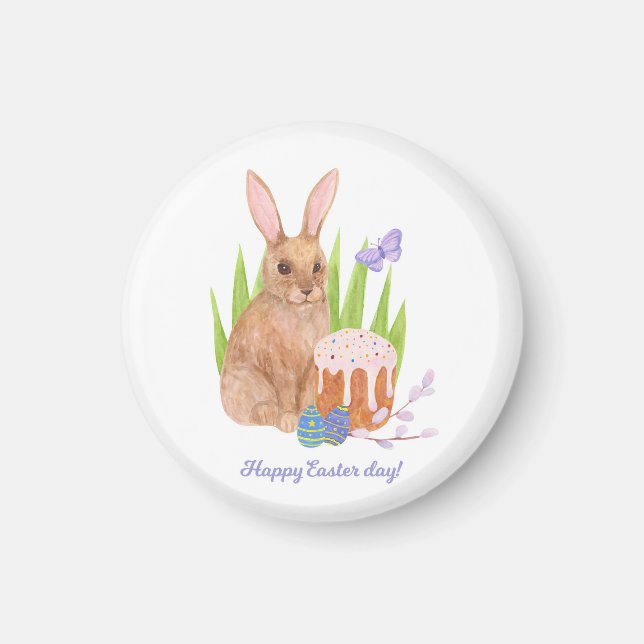 Happy Easter Rabbit Magnet (Front)