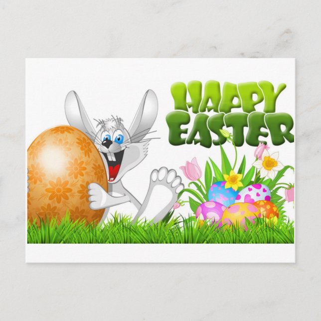 Happy Easter Rabbit Postcard (Front)