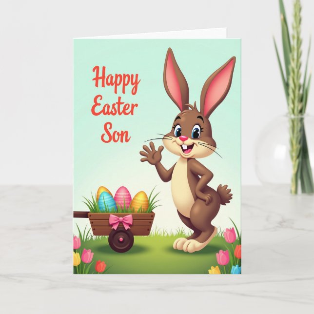 Happy Easter Rabbit Son Card (Front)