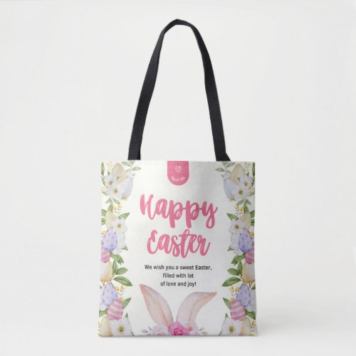 Happy Easter Rabbit Tote Bag