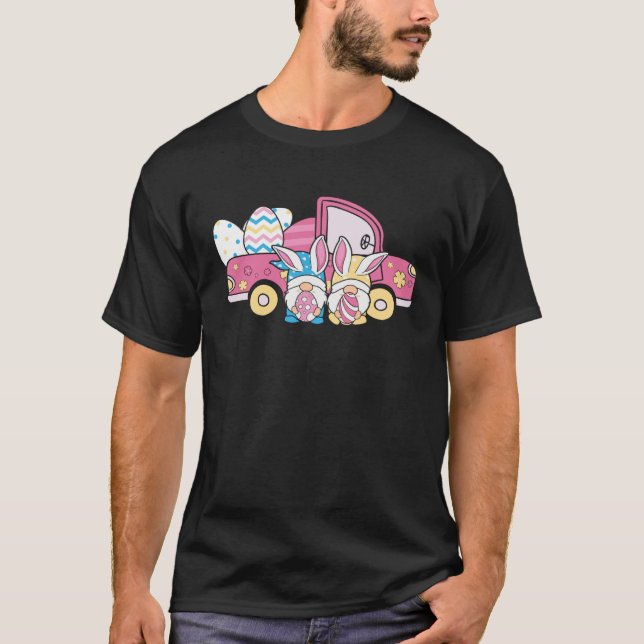 Happy Easter Rabbit Truck Bunny Gnome Easter Day E T-Shirt (Front)