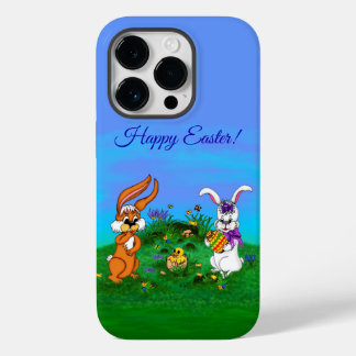 Happy Easter! Rabbit with Bunny and Chick Case-Mate iPhone 14 Pro Case