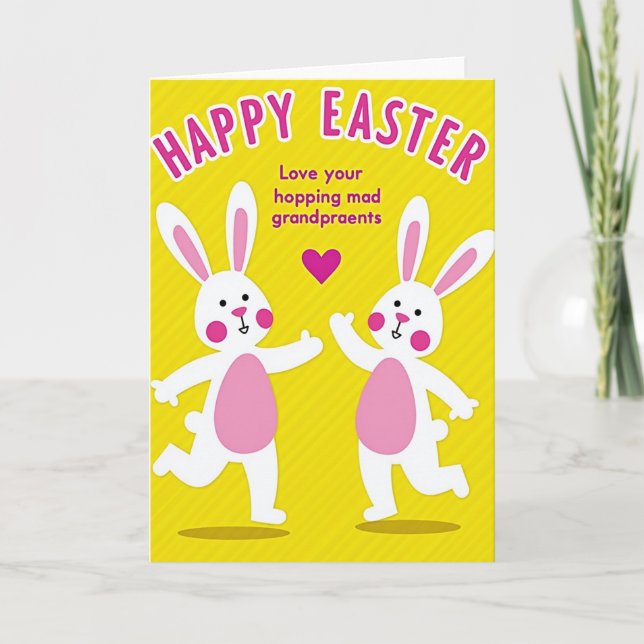 Happy Easter Rabbits Love Card (Front)