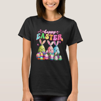 Happy Easter  Rabit Eggs Retro Groovy Bunny Easter T-Shirt