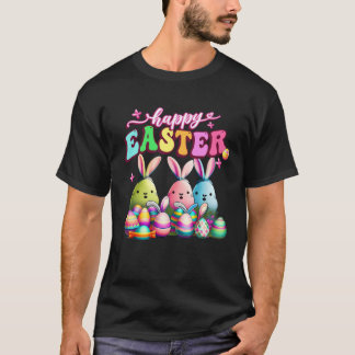 Happy Easter  Rabit Eggs Retro Groovy Bunny Easter T-Shirt