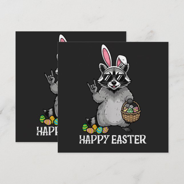 Happy Easter Raccoon Bunny (Front/Back)