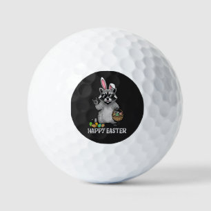 Happy Easter Raccoon Bunny Golf Balls