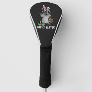 Happy Easter Raccoon Bunny Golf Head Cover