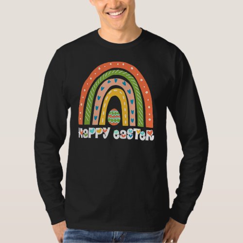 Happy Easter Rainbow Bunny Egg Easter Day Cute T_Shirt