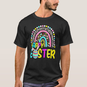 Happy Easter Rainbow Bunny Rabbit Egg Hunting Bask T-Shirt