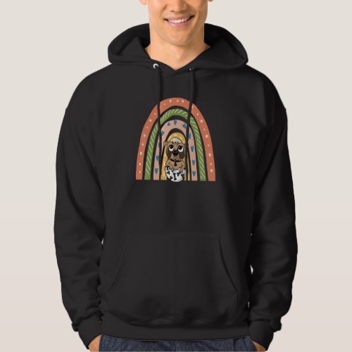 Happy Easter Rainbow Cute Bunny Dog Pug Eggs Baske Hoodie