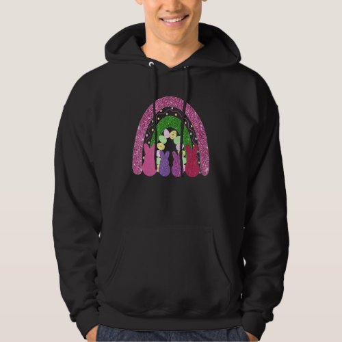 Happy Easter Rainbow Outfit Cute Easter Bunny Silh Hoodie